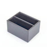 Gray Leather 10pc Coaster Holder